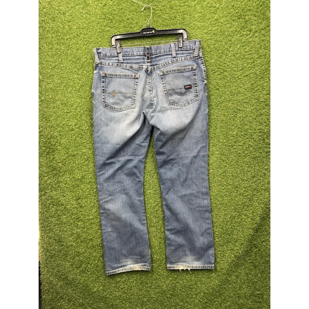 Ariat FR Jeans Mens 38x32 Blue Flame Resistant M4 Low Rise Bootcut Workwear Y2K